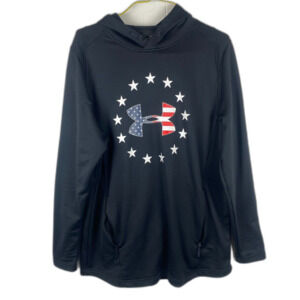 Under Armour American Flag Print Men's XL Fitted Hoodie Pullover Sweatshirt